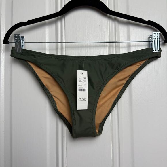 J. Crew Heritage 1989 High-leg Bikini bottom Womens Green Small Swimwear NWT - Picture 1 of 4